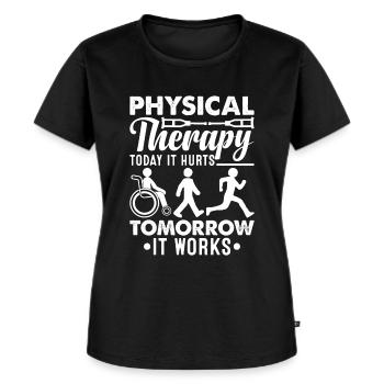 Physiothérapie, physiothérapie, réadaptation - T-shirt Premium bio Femme - noir - Devant - Selfina (174cm)