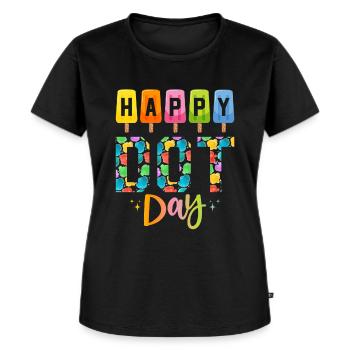 International Colorful Dots Day - Women's Premium Organic T-shirt - black - Front - Selfina (174cm)