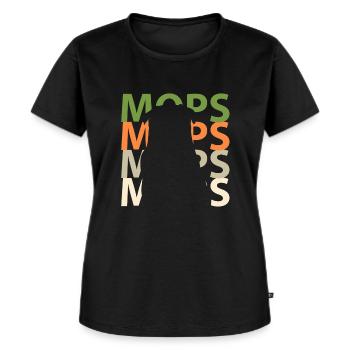 Mops Hundeliebe Hundefreund - Frauen Premium Bio T-Shirt - Schwarz - Vorne - Selfina (174cm)