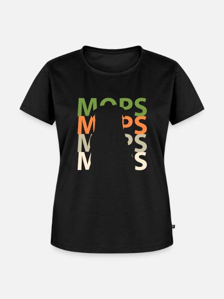 Mops Hundeliebe Hundefreund - Frauen Premium Bio T-Shirt - Schwarz
