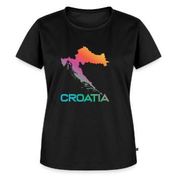 Croatie - T-shirt Premium bio Femme - noir - Devant - Selfina (174cm)