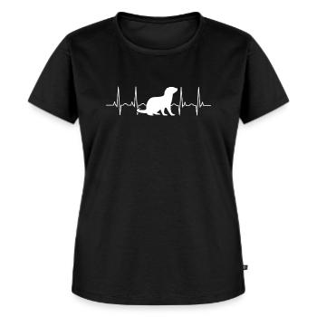 Otter Herzschlag Otter Heartbeat Otter Geschenk - Frauen Premium Bio T-Shirt - Schwarz - Vorne - Selfina (174cm)