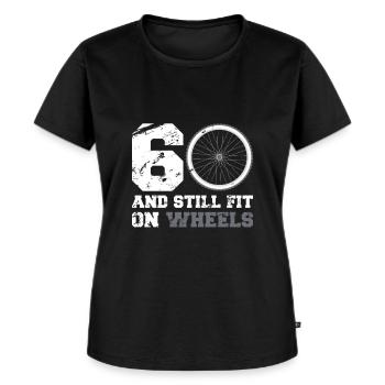 60er 60. Geburtstag Radsport Radfahrer Geschenk - Frauen Premium Bio T-Shirt - Schwarz - Vorne - Selfina (174cm)