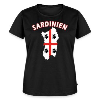 Sardinien Landkarte Urlaub Motorrad Flagge - Frauen Premium Bio T-Shirt - Schwarz - Vorne - Selfina (174cm)