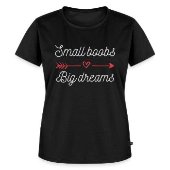 Small boobs big dreams - Women's Premium Organic T-shirt - black - Front - Selfina (174cm)