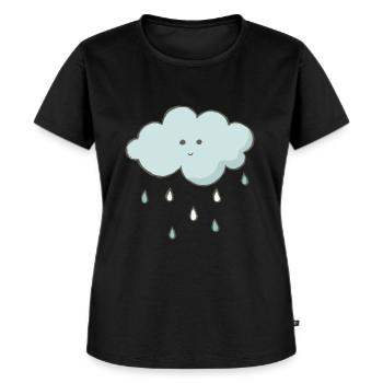 Cloud with raindrops rain cloud gift - Women's Premium Organic T-shirt - black - Front - Selfina (174cm)