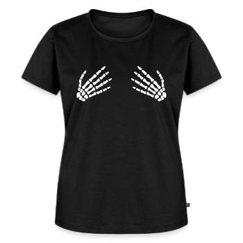 Hände Brüste Brust Skelett Titten - Frauen Premium Bio T-Shirt - Schwarz - Vorne - Selfina (174cm)