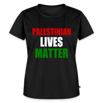 Palestinian lives matter - T-shirt Premium bio Femme - noir - Devant - Selfina (174cm)