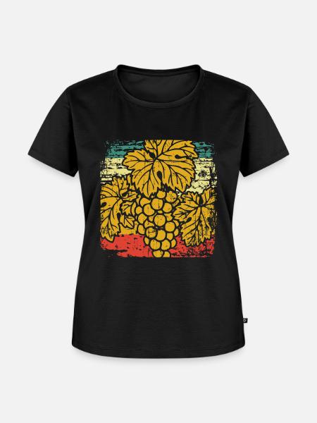 Trauben Weinrebe - Frauen Premium Bio T-Shirt - Schwarz