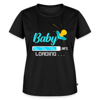 zwangerschap - Vrouwen Premium Bio T-shirt - zwart - Voor - Selfina (174cm)