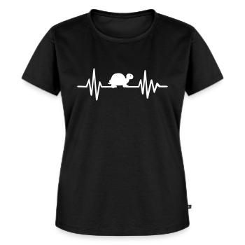 Schildkröte - Frauen Premium Bio T-Shirt - Schwarz - Vorne - Selfina (174cm)
