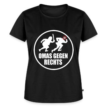 Omas gegen rechts - Frauen Premium Bio T-Shirt - Schwarz - Vorne - Selfina (174cm)