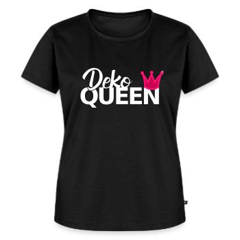 Dekorieren Deko Queen Krone Fun Spruch - Frauen Premium Bio T-Shirt - Schwarz - Vorne - Selfina (174cm)