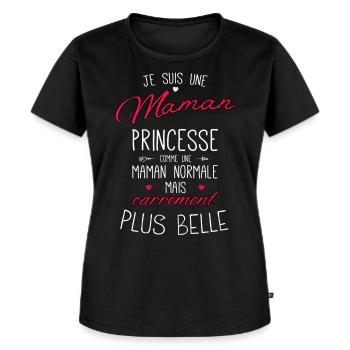 je suis maman princesse carrément plus belle - T-shirt Premium bio Femme - noir - Devant - Selfina (174cm)