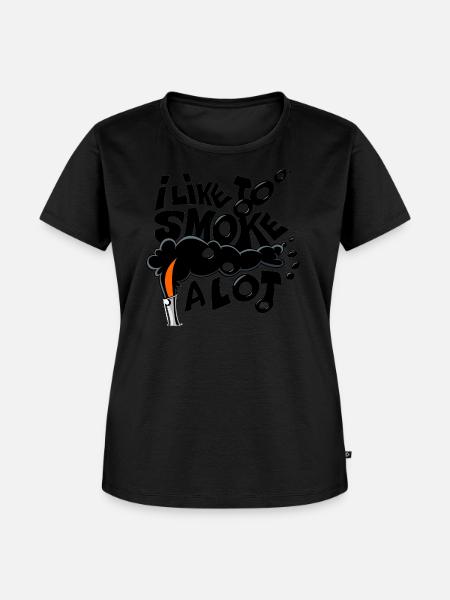 Ich mag viel rauchen - Frauen Premium Bio T-Shirt - Schwarz