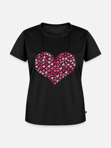 Herz - Frauen Premium Bio T-Shirt - Schwarz