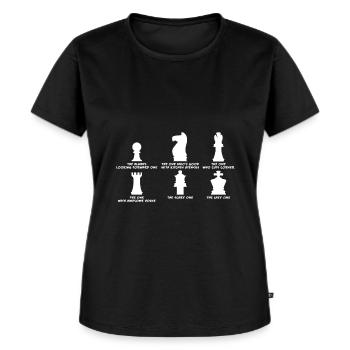 Schach - Frauen Premium Bio T-Shirt - Schwarz - Vorne - Selfina (174cm)