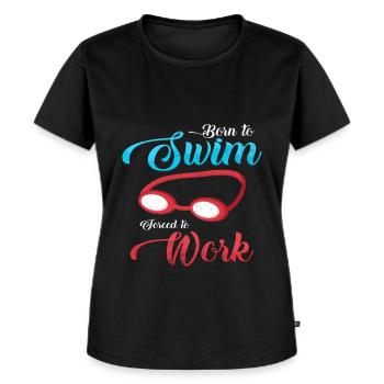 Paroles de nageur nage cadeau lunettes de natation - T-shirt Premium bio Femme - noir - Devant - Selfina (174cm)