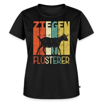 Ziegen Flüsterer Lustiges Landwirt Bauer Ziege - Frauen Premium Bio T-Shirt - Schwarz - Vorne - Selfina (174cm)