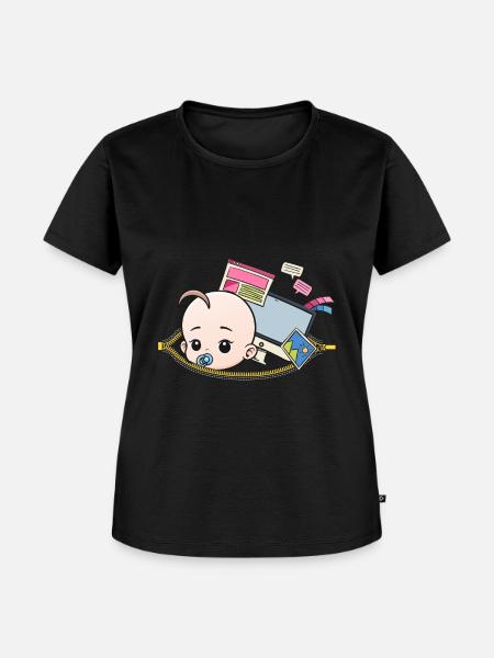 Schwangerschaft Nerd Programmierer schwanger - Frauen Premium Bio T-Shirt - Schwarz