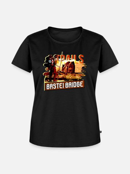 Sachsen Bastei Wanderer Camping - Frauen Premium Bio T-Shirt - Schwarz