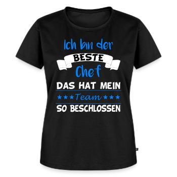 Ich bin der beste Chef Führungskraft Team Geschenk - Frauen Premium Bio T-Shirt - Schwarz - Vorne - Selfina (174cm)