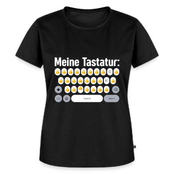 Meine Tastatur Daumen hoch Ü50 lustiges Meme - Frauen Premium Bio T-Shirt - Schwarz - Vorne - Selfina (174cm)
