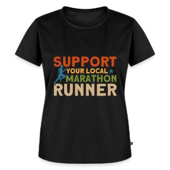 Laufen Halbmarathon Joggen Geschenk - Frauen Premium Bio T-Shirt - Schwarz - Vorne - Selfina (174cm)