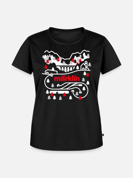 Märklin Schienenplan Landschaft - Frauen Premium Bio T-Shirt - Schwarz