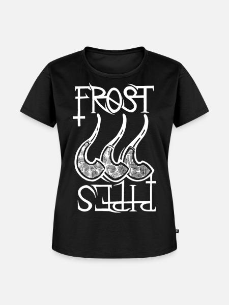 Frost Pipes Logo Weiß - Frauen Premium Bio T-Shirt - Schwarz