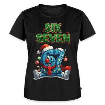 67 Six Seven Weihnachten 6 7 meme - Frauen Premium Bio T-Shirt - Schwarz - Vorne - Selfina (174cm)
