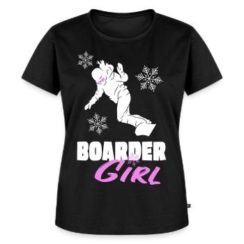 Snowboard Boarder Girl - Planche de piste Girl Woman - T-shirt Premium bio Femme - noir - Devant - Selfina (174cm)