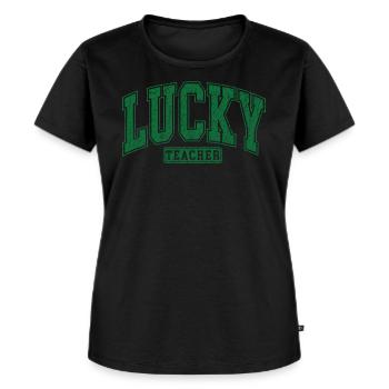 Lehrer Heartbeat Herzschlag PROFESSEUR CHANCEUX - T-shirt Premium bio Femme - noir - Devant - Selfina (174cm)