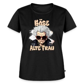 Böse alte Frau - Frauen Premium Bio T-Shirt - Schwarz - Vorne - Selfina (174cm)