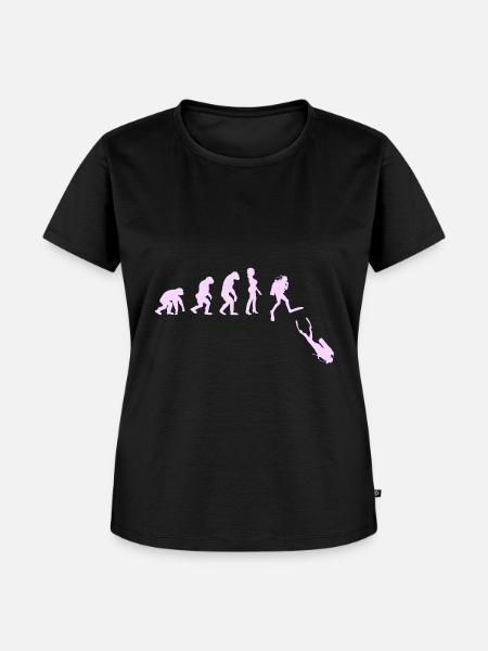 Gerätetauchen Tauchen Taucherin Evolution Pink - Frauen Premium Bio T-Shirt - Schwarz