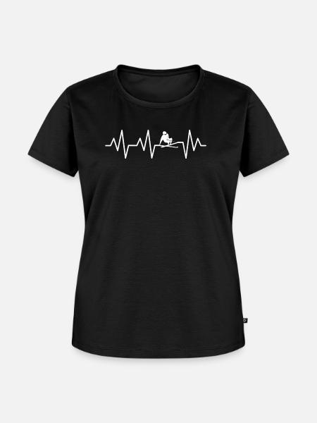 Ski Herzschlag - Frauen Premium Bio T-Shirt - Schwarz