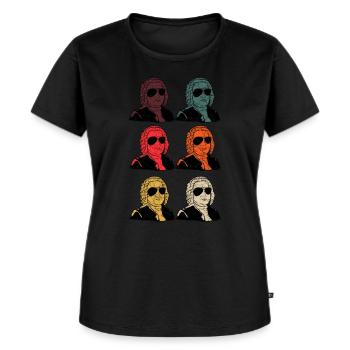 Back Klassik Musik Komponist - Frauen Premium Bio T-Shirt - Schwarz - Vorne - Selfina (174cm)