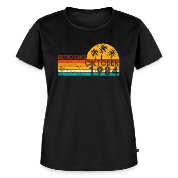 Retro since Oktober 1984 - Geburtstag im Oktober - Frauen Premium Bio T-Shirt - Schwarz - Vorne - Selfina (174cm)