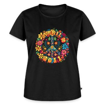 Flower Power Hippie Birthday - April 2011 - Women's Premium Organic T-shirt - black - Front - Selfina (174cm)