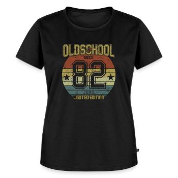 June 1982 - Birthday in June Oldschool - Women's Premium Organic T-shirt - black - Front - Selfina (174cm)
