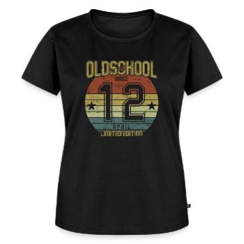 April 2012 - Birthday in April Oldschool - Women's Premium Organic T-shirt - black - Front - Selfina (174cm)