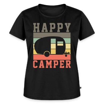 Campen Natur Wohnwagen JAgt - Frauen Premium Bio T-Shirt - Schwarz - Vorne - Selfina (174cm)