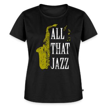 Sax sax - T-shirt Premium bio Femme - noir - Devant - Selfina (174cm)