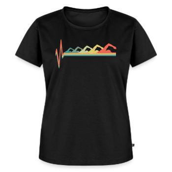 Schwimmen - Frauen Premium Bio T-Shirt - Schwarz - Vorne - Selfina (174cm)