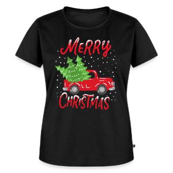Weihnachtsbaum - Frauen Premium Bio T-Shirt - Schwarz - Vorne - Selfina (174cm)