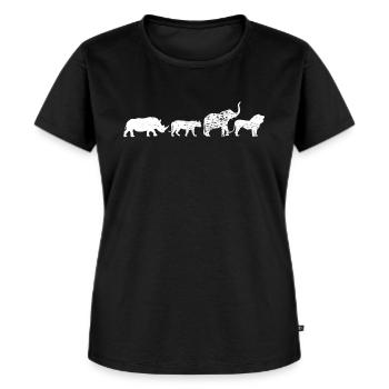 Safari Afrika - Frauen Premium Bio T-Shirt - Schwarz - Vorne - Selfina (174cm)