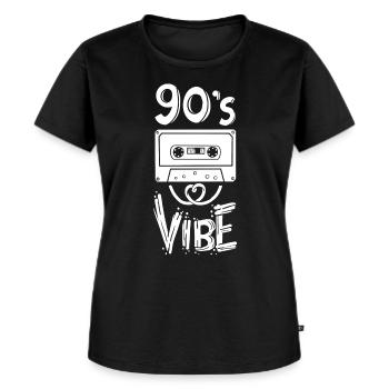 90er Jahre Party - Frauen Premium Bio T-Shirt - Schwarz - Vorne - Selfina (174cm)
