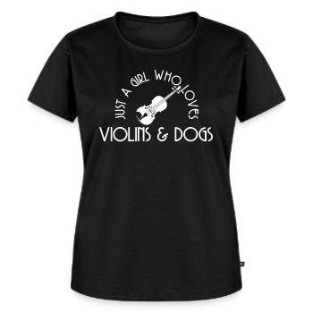 Violine - Frauen Premium Bio T-Shirt - Schwarz - Vorne - Selfina (174cm)