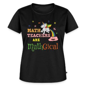 Math math teacher - Women's Premium Organic T-shirt - black - Front - Selfina (174cm)