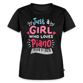 Klavier Piano - Frauen Premium Bio T-Shirt - Schwarz - Vorne - Selfina (174cm)
